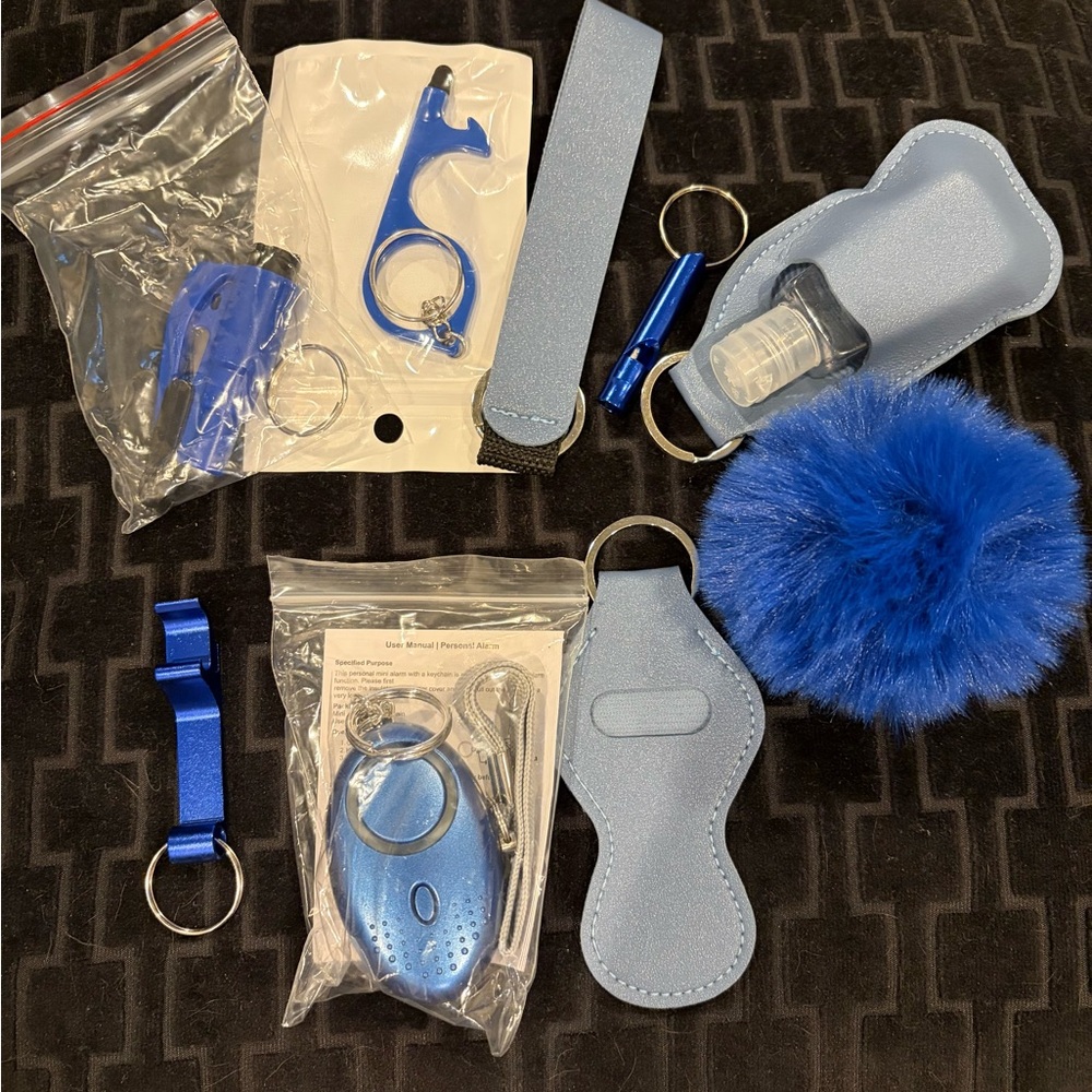 Blue Safety Keychain Set
